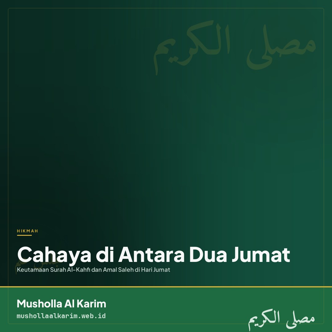 Cahaya di Antara Dua Jumat: Keutamaan Surah Al-Kahfi dan Amal Saleh di Hari Jumat